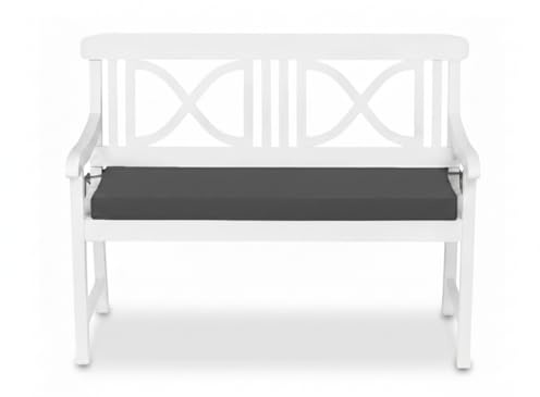TexDeko® Bankauflage 100x42cm Sitzkissen 6cm dick Outdoor wasserabweisend Sitzpolster Bezug waschbar, robust & komfortabel (Anthrazit)