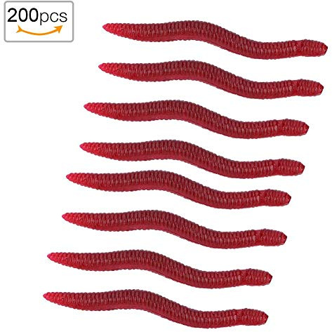 Demeras Fiskebete fiskbete 4 cm mjuka falska daggmask havsbete blodmaskbeten konstgjorda beten (200 st)