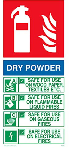 Lot de 5 – Extincteur contient de la poudre sèche – 100 x 200 mm – P12