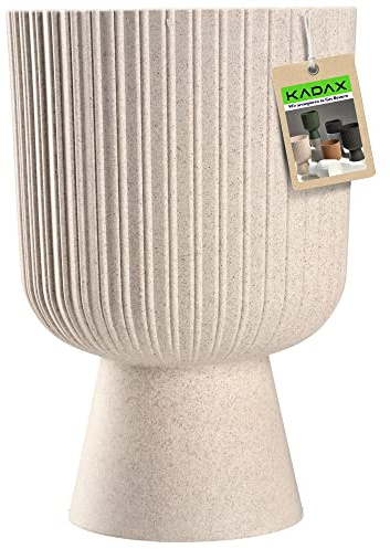 KADAX Maceta de flores en forma de copa, maceta de planta de plástico en 2 medidas, maceta de jardín en 5 colores para balcón, terraza, alféizar, copa para flores, salvamanteles (14 cm, blanco)