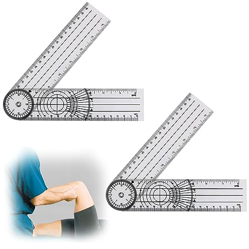 luckaide Goniometer, 2 Stücke Winkelmesser Physiotherapie, Winkelmesser 360° Winkel, Goniometer Physiotherapie, Winkelmesser Schule, Transparenter Gelenkmesser 38cm, für Heimarbeit, Sporttherapie