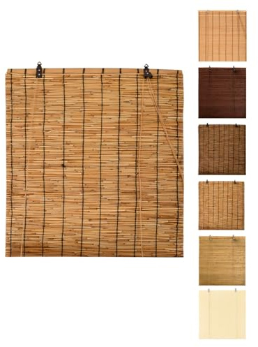 JARDIN202 - Persiana de Bambú Enrollables – Estor Bambú Natural para Interior | 100x180 cm (Nogal)