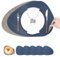 Tischsets Platzsets Abwaschbar,Platzdeckchen Abwaschbar und Unterteller,Tischset Leder,Doppelseitigen Platzset 4er Set Platzdeckchen Rund,Tischset Lederoptik Teller Untersetzer(Hellgrau Dunkelblau)