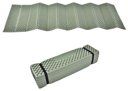 Matelas de Camping Pliable en Mousse IXPE avec Revêtement Aluminium Tapis de Sol Isolant Thermique 185x55x2cm pour Randonnée Trekking et Bivouac Ultra-léger et Imperméable