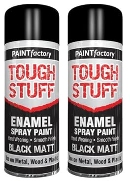 YSAMAX Enamel Black Matt Spray Paint, Provides A Sleek, Smooth, And Elegant Finish, Easy-To-Use Aerosol Form, Durable, Long-Lasting, (2PCS)