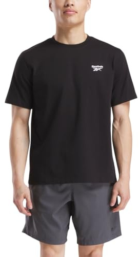 Reebok Cody Small Logo Crew Neck SS tee Shirt, Negro, XXL