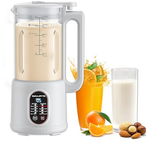 Bellatte Máquina para Hacer Leche de Nueces, Máquina De Leche Tuerca Para Hacer Batidos Y Zumos Con Función De Limpieza Automática, Máquina De Leche Soja Para Desayuno Familiar