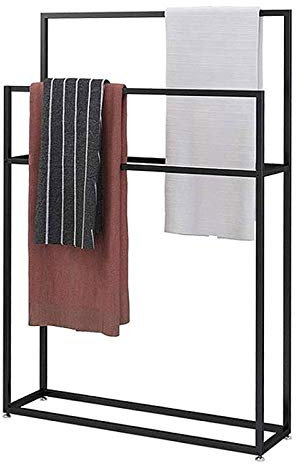 Portasciugamani da bagno/Porta asciugamani per la casa per hotel Stand alone, Porta asciugamani da terra con 3 binari, Appendiabiti, Porta asciugamani per bagno/Porta asciugamani per la casa da