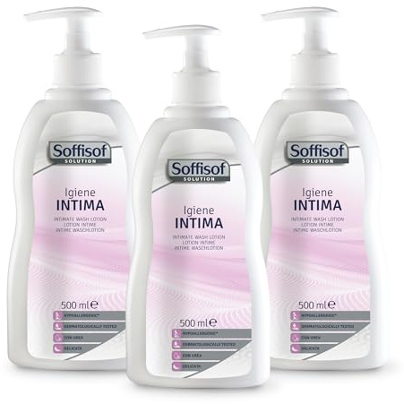 Soffisof Intimate Hygiene Cleanser 3x500ml - Intimate Wash Lotion for Adults - Gentle Cleansing for Sensitive Skin