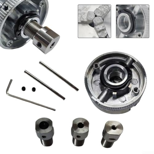 Mandrino autocentrante in lega a 3 ganasce con aste di collegamento per una tornitura efficiente del legno (5 mm)