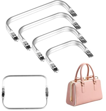 4 Stück Taschenrahmen Verschluss, Taschenverschluss für Häkeltaschenverschlüssen, Taschenbügel zum Einnähen, Taschen Verschluss für DIY Geldbeutel Taschenherstellung Taschenzubehör(4 Größen)