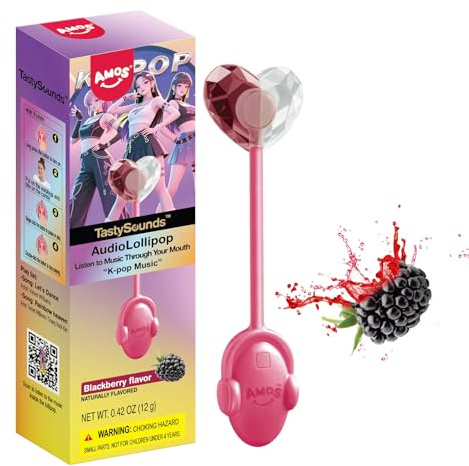 AMOS Musicales Sucette Bonbon Lollipop, Black-berry Mûre Pastèque Audio Sucettes, Saint Valentin Fête Sucettes Gift, Individuel Emballés Bonbon Sans Sucre Candy Parfait Pour Fête
