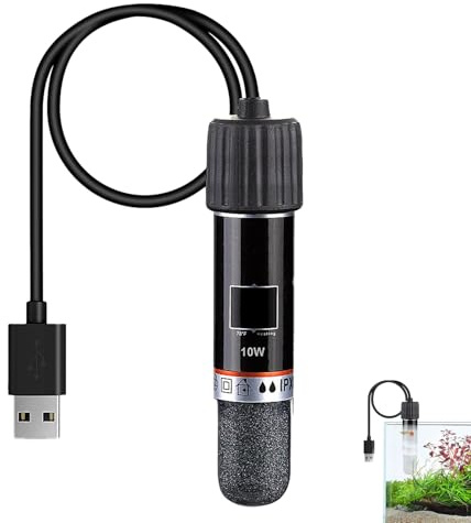 Jsnwernb Calefacción para Acuario - Calentador de Agua Sumergible | Calefacción Sumergible de 10W para Tortuga Cangrejos Peces de Agua Dulce Y Salada