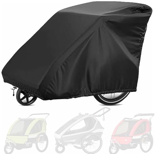 Telo Copribici, Copri Rimorchio Bicicletta Impermeabile 55x33x39 Oxford 210D con Rivestimento in PU, Bici per Bambini Anti-UV/Antivento/Antipolvere con Coulisse, Coperture per Ripostiglio Esterno