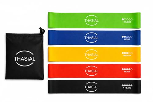 Bandes Élastiques Musculation – Lot de 5 Bandes de Résistance en Latex, 5 Niveaux de Force, Fitness, Yoga, Pilates, avec Sac de Transport – Marque Française