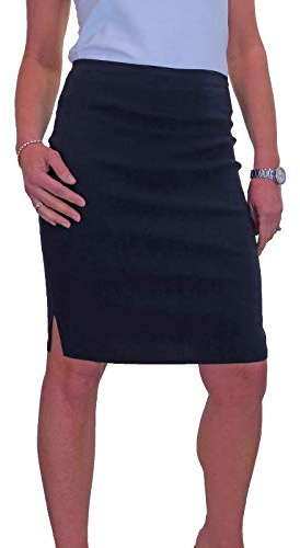 icecoolfashion Women's Stretch Bodycon Pencil Skirt Slim Knee Length | Girls School Uniform, Ladies Work Office, Everyday, Side Slits