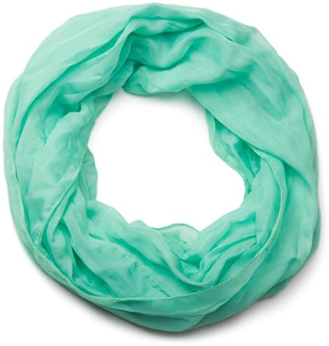 styleBREAKER leichter unifarbener Loop Schlauchschal | Sommerschal aus fließendem Material | Seidiges Halstuch für Damen & Herren | Weich, Luftig & Modisch | 77 x 46 cm, Farbe:Mint