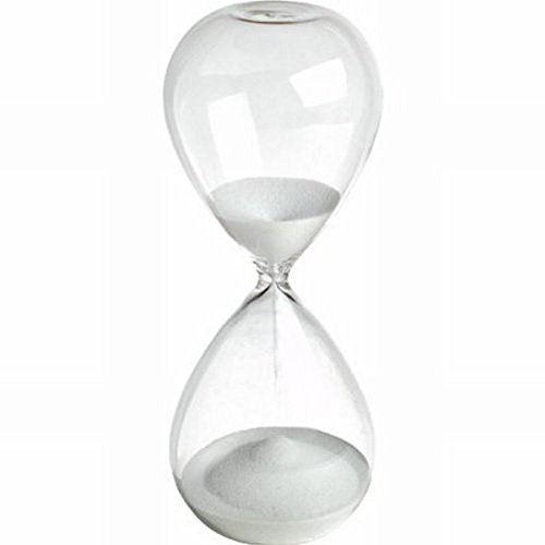 Large Fashion Colorful Sand Glass Sandglass Hourglass Timer Clear Smooth Glass Measures Home Desk Decor Xmas Birthday Gift (60 Minutes, White)
