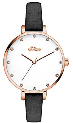 s.Oliver DamenArmbanduhr Analog Quarz Leder SO-3456-LQ