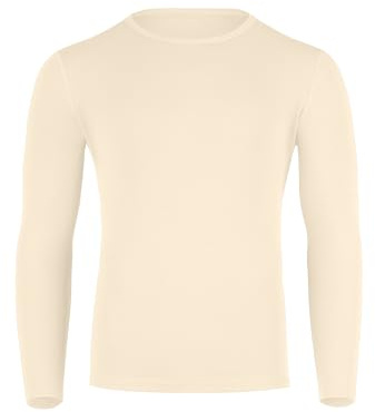 menique 100% Merino Wolle Herren Langarmshirt – Slim Fit Thermounterwäsche Baselayer Longsleeve Shirt für Wandern, Ski & Outdoor, Atmungsaktiv und Geruchsresistent (M, Natürliche)