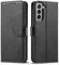 LOLFZ Wallet Case for Samsung Galaxy S21 5G, Vintage Leather Book Case with Card Holder Kickstand Magnetic Closure Flip Case Cover for Galaxy S21 5G - Black