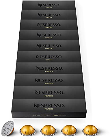 Nespresso Vertuo - 100 cápsulas de café Voltesso - Intensidad 4 - Para Café expreso 40 ml - (10 cajas de 10)