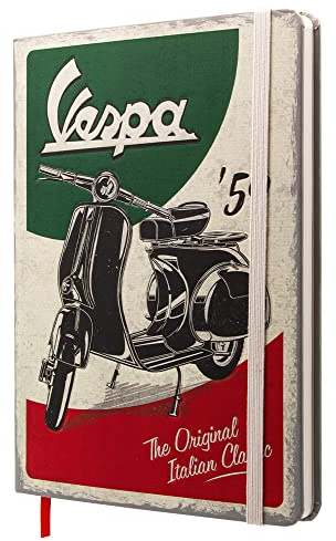 Nostalgic-Art Anteckningsbok i retrostil, A5, Vespa – The Italian Classic – Presentidé för skoterälskare, Official License Product (OLP), bullet journal dotted, vintagedesign