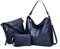 Pahajim Handtaschen und Geldbörsen Set Handtaschen für Frauen PU-Leder-Umhängetasche Große Hobo Tasche Damentaschen Geschenke für Mädchen Einkaufstaschen (Navy blau)