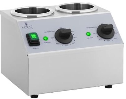 Royal Catering RCSW-13 Saucenwärmer 2 x 1 L Bedienfeld Oben 40-90 °C 400 W Saucenwärmer Schokowärmer