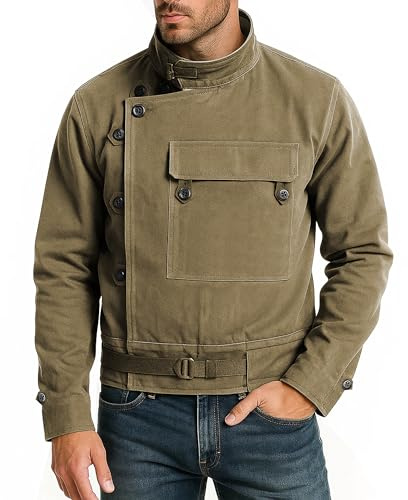 LP-FACON Vestes militaires légères en coton suédois vintage de la Seconde Guerre mondiale – Veste militaire vintage, marron, XXL