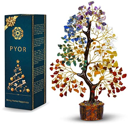 PYOR Chakra Crystal Tree Of Life - Home Decor - Chakra Crystals Tree - Birthday Gifts For Women - Healing Crystals