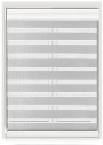 BESCH Estor Enrollable Doble Capa Noche y Día - Persiana Enrollable Interior Translúcida y Oscurecido para Ventanas 180x200CM (Gris)