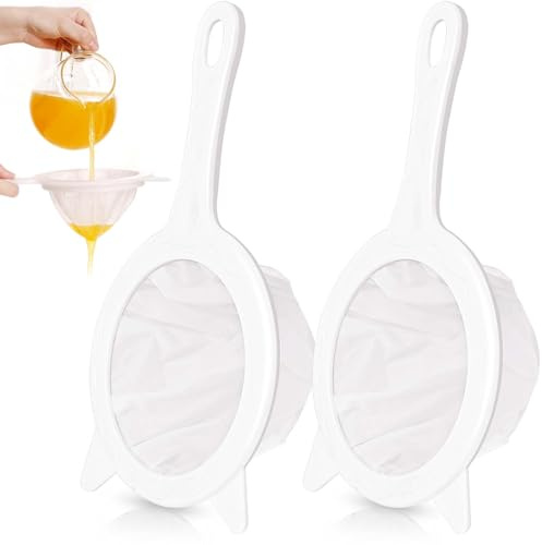 REJOECE 2 Pezzi 300 Mesh/450 Mesh Filtro per Alimenti, Setaccio a Rete in Nylon per Filtrare Liquidi, Olio, Caffè, Vino, Succhi