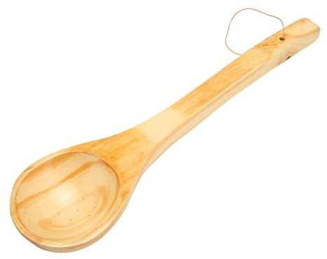 Cucharón de Sauna de Madera, Cucharón de Sauna de Gran Capacidad con Mango Largo, Cuchara de Madera Portátil para té, Vino y Agua, Cucharón de Madera, Cucharón de Sauna Grande