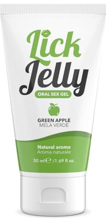 INTIMATELINE | Lick Jelly - Gel lubricante comestible a base de agua, no graso y que no mancha, sabor manzana verde, 50 ml