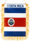 Anley 10,2 x 15,2 cm große Costa Rica-Fransen-Flagge zum Aufhängen am Fenster – Mini-Flaggen-Banner und Auto-Rückspiegel-Dekor – Costa Rica-Flagge zum Aufhängen mit Fransen und Saugnapf