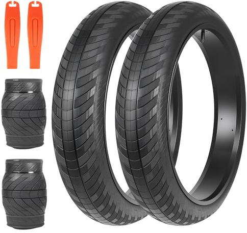 ZUKKA 2-pack Fat Bike Tiress, e-cykeldäck 20 tum 20 x 3,0 fat-däck rock 76–406 för e-cykel mountainbike tung högpresterande slitstark e-cykel mountainbike snöcykel