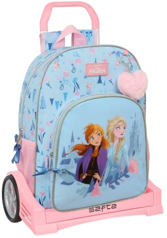 Safta FROZEN ICE MAGIC - Mochila Escolar 180, Espalda Ergonómica, con Carro Evolution, Ideal para Niños de Diferentes Edades, Cómoda y Versátil, Calidad y Resistencia, 33x14x42 cm
