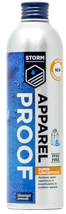 STORM Apparel Proofer 200ml | Super Concentrate | Wash-in Waterproof Solution To Restore Water Repellent Properties to Outdoor Jackets, Trousers & Waterproofs | Restore up to 8 Garments | PFAS Free