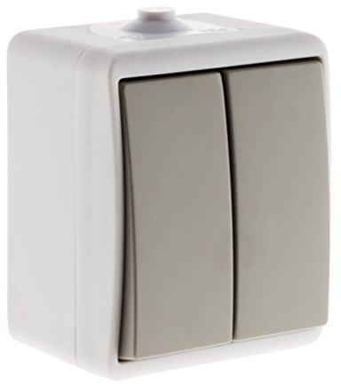 Zenitech Va et Vient Double IP54 - - Gris Clair