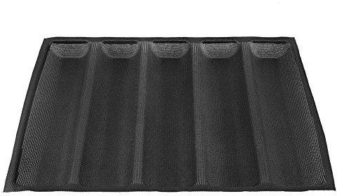 Leku Pane francese - Stampo per pane a forma oblunga in silicone per baguette, vassoio da forno francese