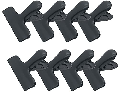 8 Pack Metal Chip Clips, 3 Inch Wide Stainless Steel Heavy Duty Food Bag Clips, Black