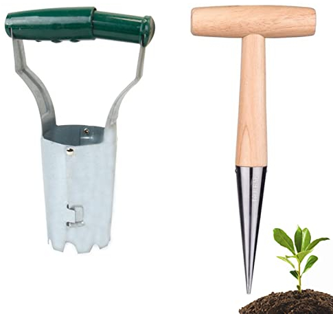 DONGCY Garten Blumenzwiebelpflanzer Werkzeug Zwiebelpflanzer für Pflanzen Atomatische Boden Freisetzung Pro Graben/Nachfüllen Loch Pro Tulpen Narzissen Dahlien Gemüse