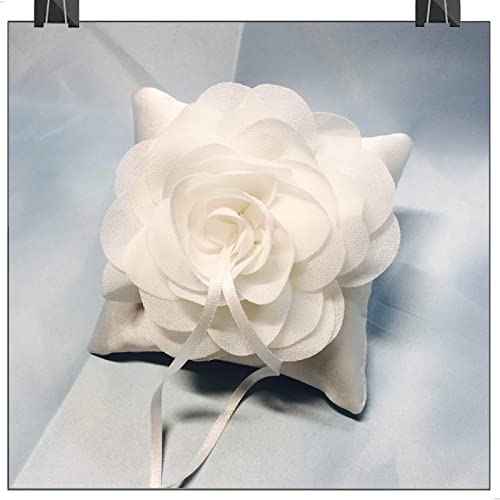 momgyaamz Hochzeit Ringkissen Traukissen Ringe Eheringe - 10 * 10cm Blumenringkissen für Ringträger Verlobung, die Hochzeitsfeier, Hochzeitsbevorzug(Weiß)
