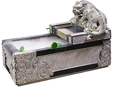 Fontane da tavolo Fontana da tavolo Fontana da tavolo retrò cinese Fontana for interni Atomizzazione Decorazione Fontana da tavolo Ufficio Grande decorazione fortunata Fontana a cascata da scrivania F