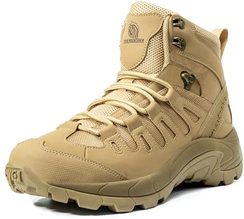 derlychug Herren Wanderstiefel Militärische Taktische Leichte Arbeit Outdoor Walking Wüste Jagdstiefel (Sand,43.)