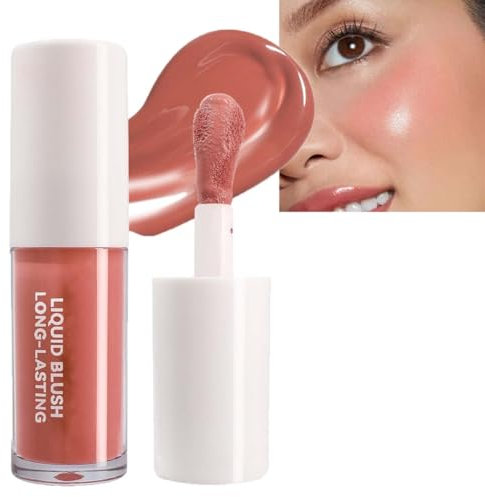 Liquid Blush Soft Cream Face Blush,Long-Lasting Liquid Blusher For Cheeks,Blendable Lightweight Moisturizing High-Pigment Colour Makeup,Natural Looking Matte Finish Dewy Skin Tint(#02)