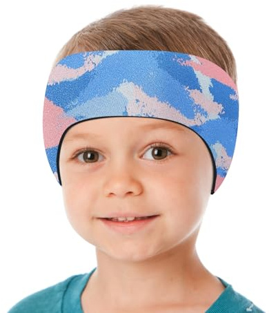 HeySplash M Elastiskt simpannband för barn, justerbart pannband | Stretchigt mjukt neoprenband, håller öronproppar, blockerar vatten för simning, surfing och skidåkning
