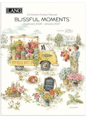 Lang, Blissful Moments Monthly 2026 Pocket Planner, 4.9'' X 6.6'', Weekly Calendar with Stapled Binding