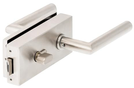 Glastürschloss Q WC | V2A Edelstahl matt | metallische Innenmechanik | New Orleans (auswärts öffnend)